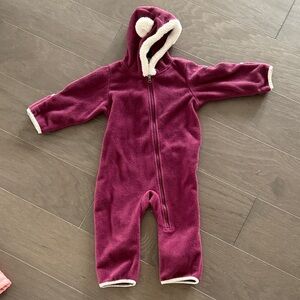 Columbia Maroon Fleece Baby Onesie